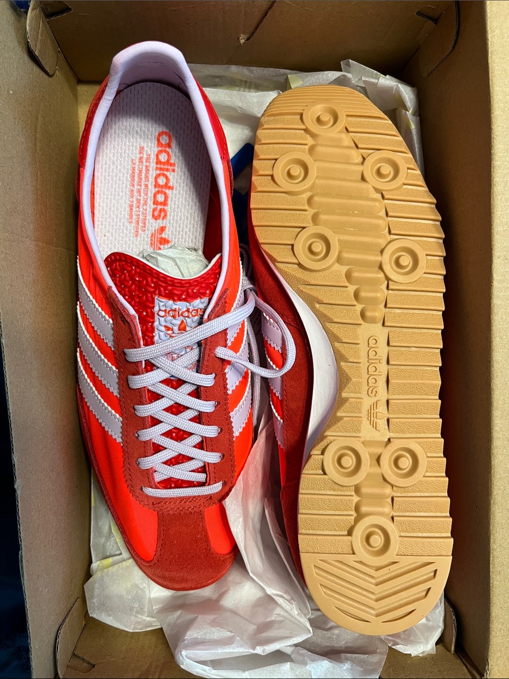 adidas Red & Lavender Retro Trainer Sneakers - Picture 2 of 3